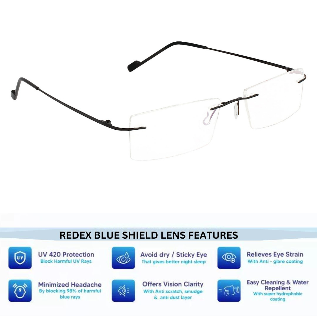 Redex rimless hot sale rectangle frame