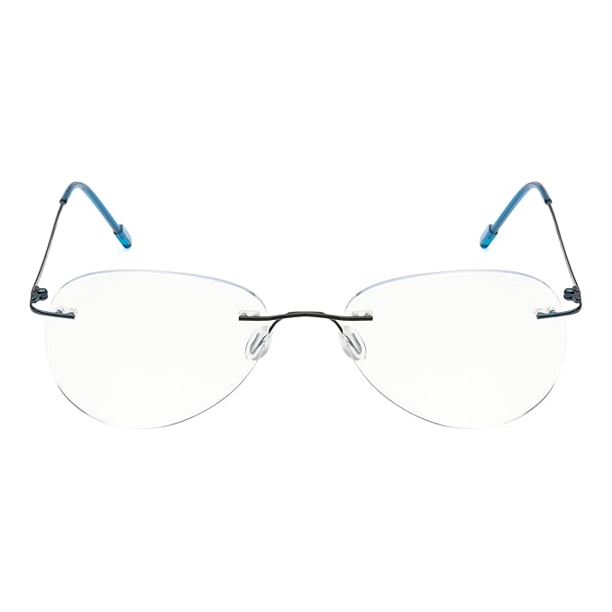 Rimless Aviator Anti Glare & Blue Cut Computer Glass For Men & Women (55 mm)