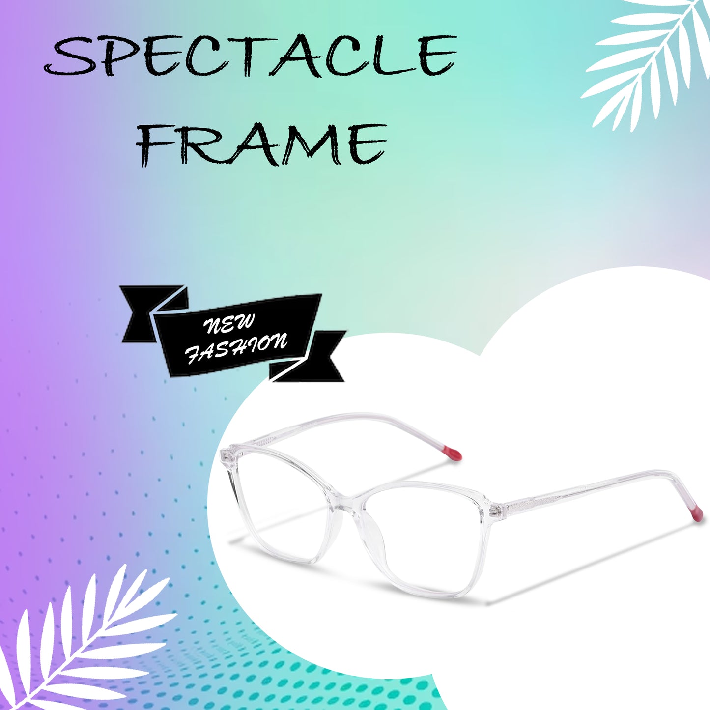 REDEX WAYFARER TRENDY UNISEX TRANSPARENT FULL FRAME