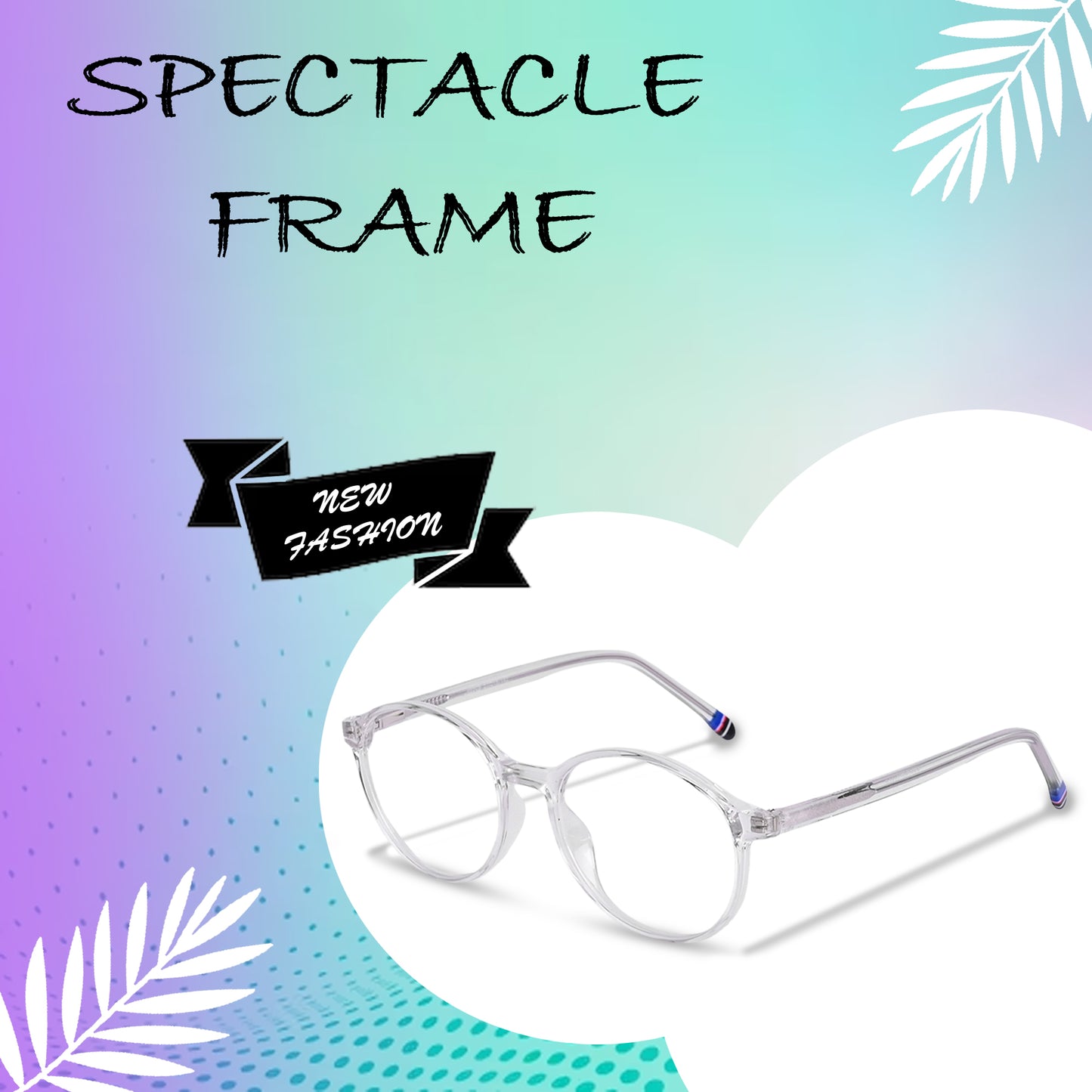 REDEX ROUND TRENDY UNISEX TRANSPARENT FULL FRAME