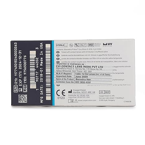 CooperVision Biomedics NOW UV Blocking Spherical Monthly Disposable Hydrogel Lenses (6 Lenses/Box)