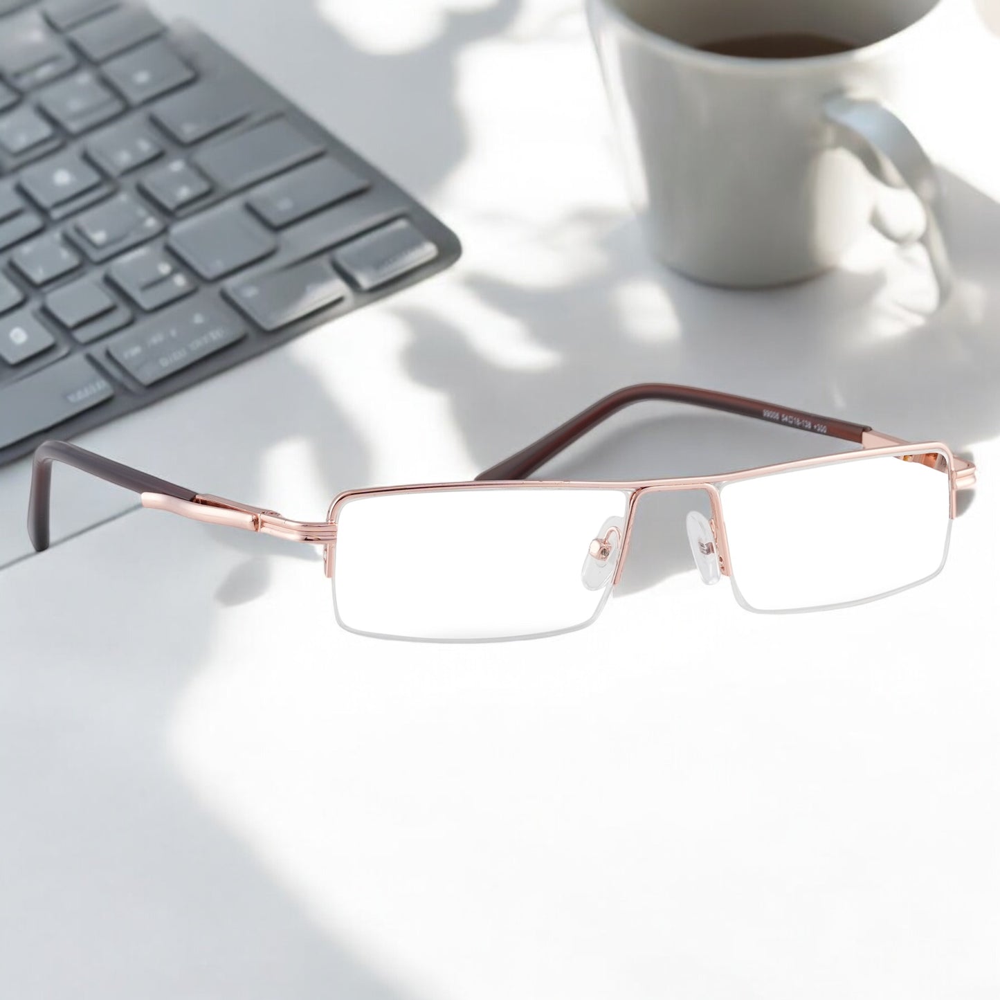 Redex Half Rim Rectangle Reading Glasses For men or women
