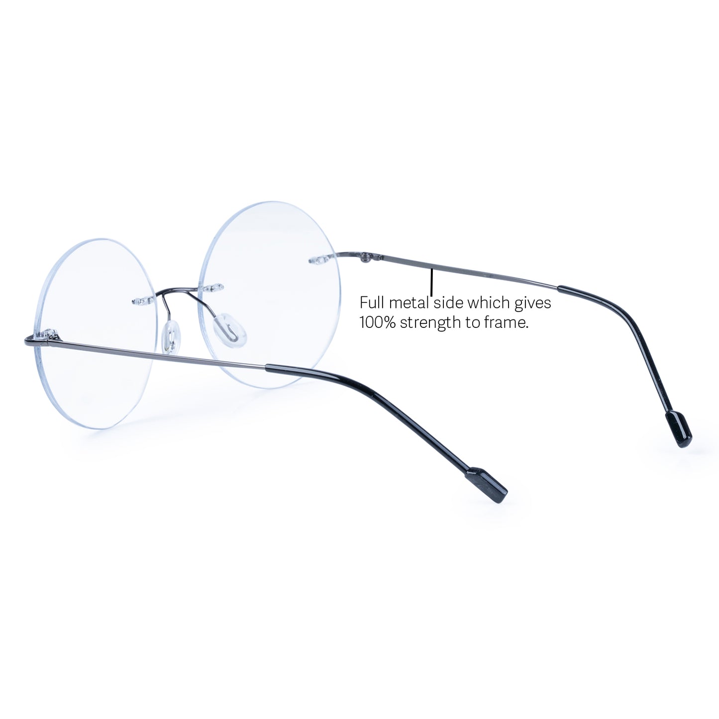 Redex Bluecut Reading Round Rimless Glass For Unisex