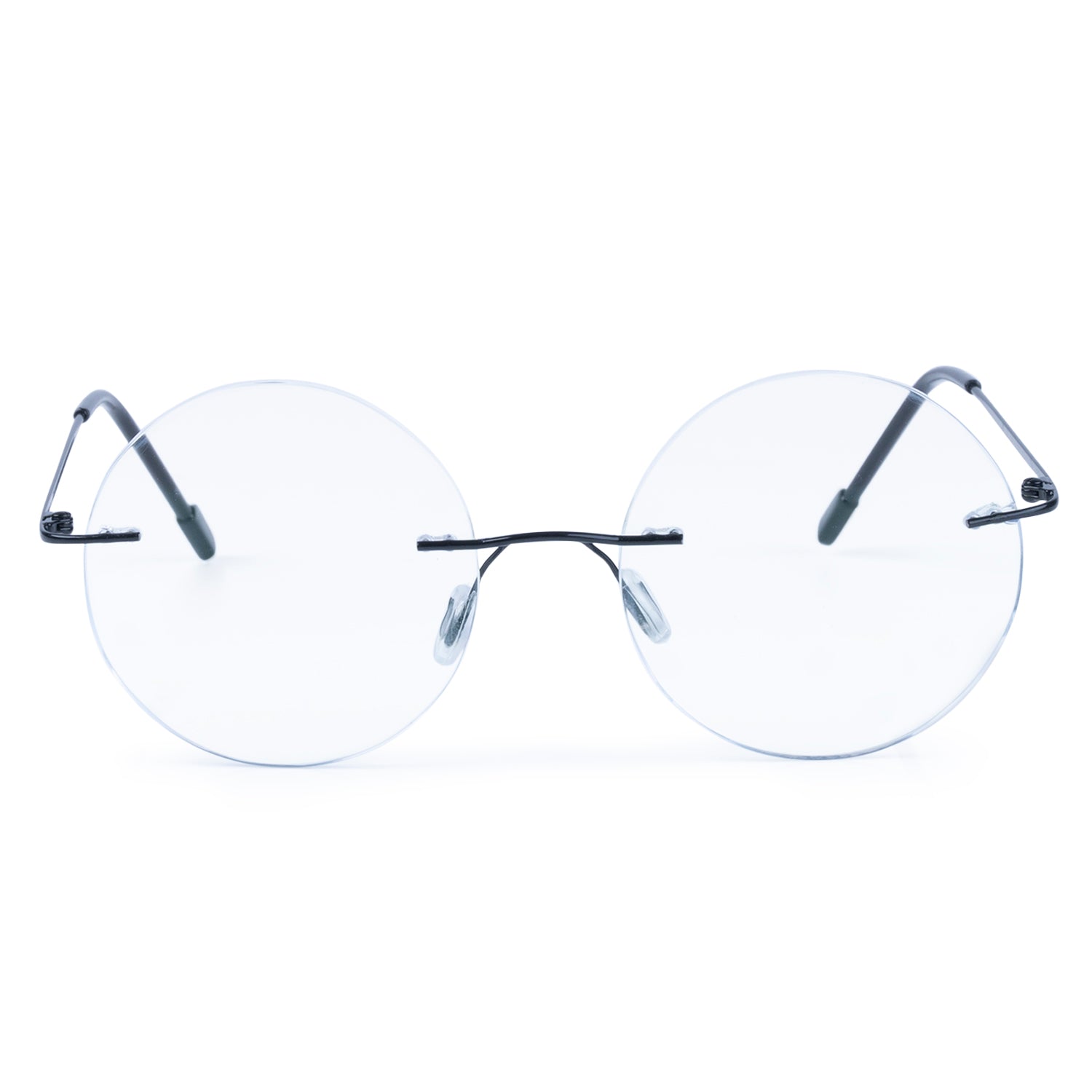 Rimless Round Anti Glare Blue Cut Computer Glass