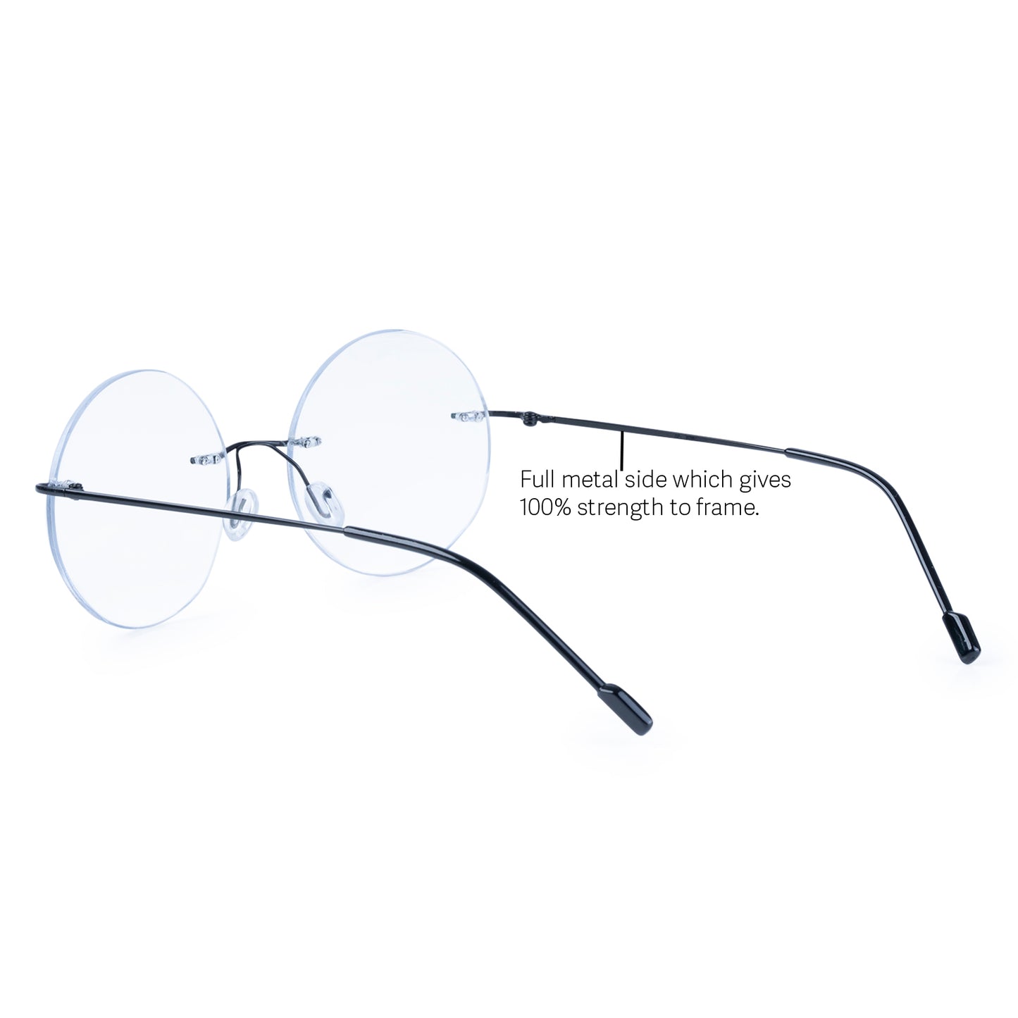 Redex Bluecut Reading Round Rimless Glass For Unisex