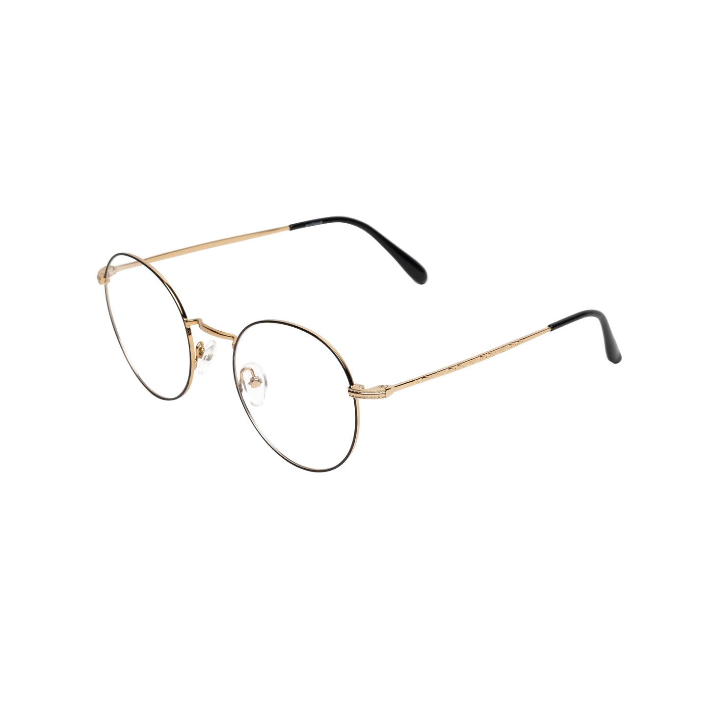 REDEX TRENDY ROUND UNISEX BLACK & GOLDEN COLOR FULL FRAME