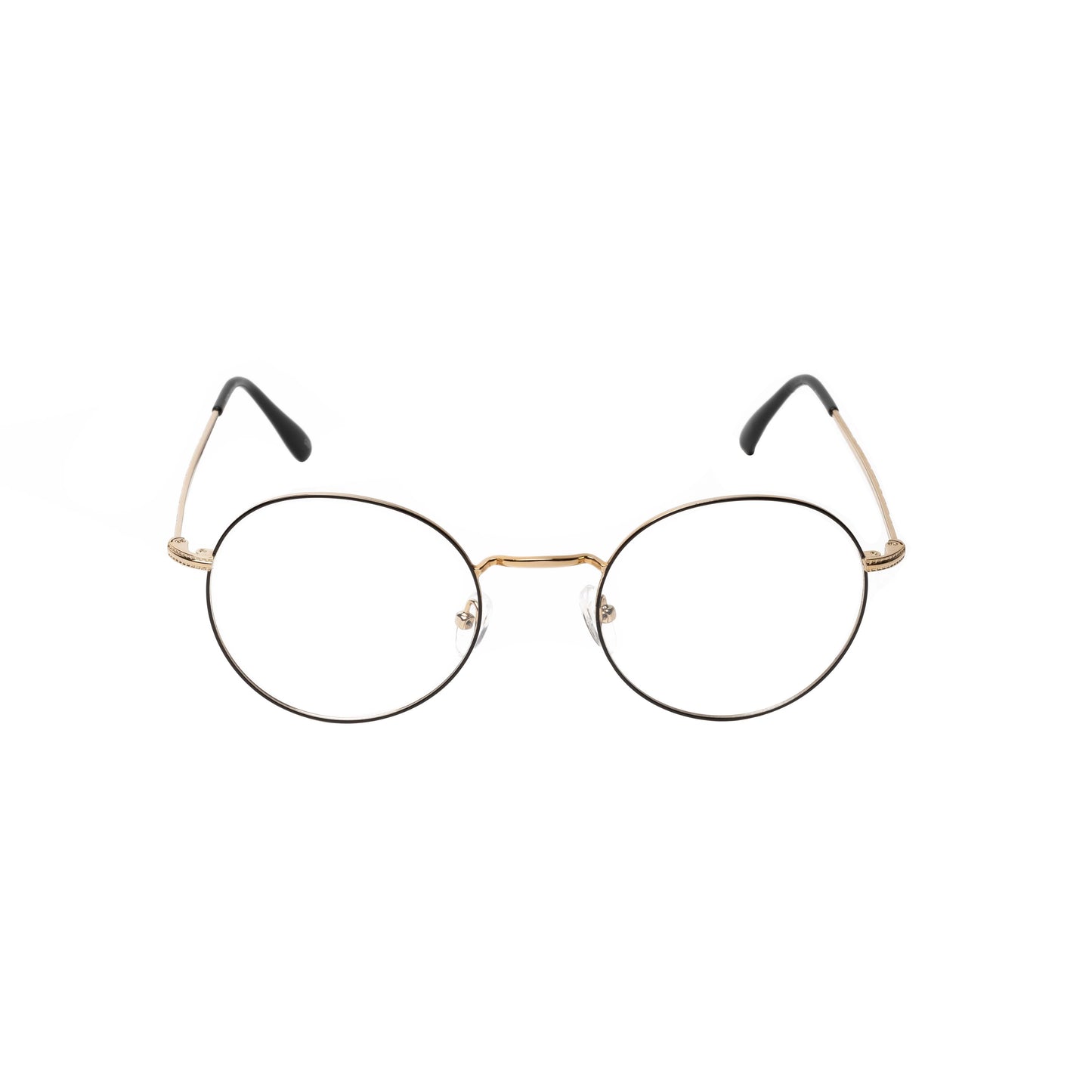 REDEX TRENDY ROUND UNISEX BLACK & GOLDEN COLOR FULL FRAME
