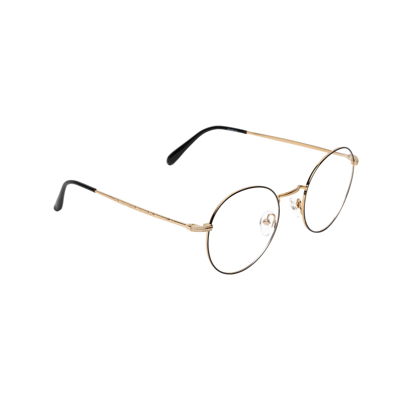 REDEX TRENDY ROUND UNISEX BLACK & GOLDEN COLOR FULL FRAME