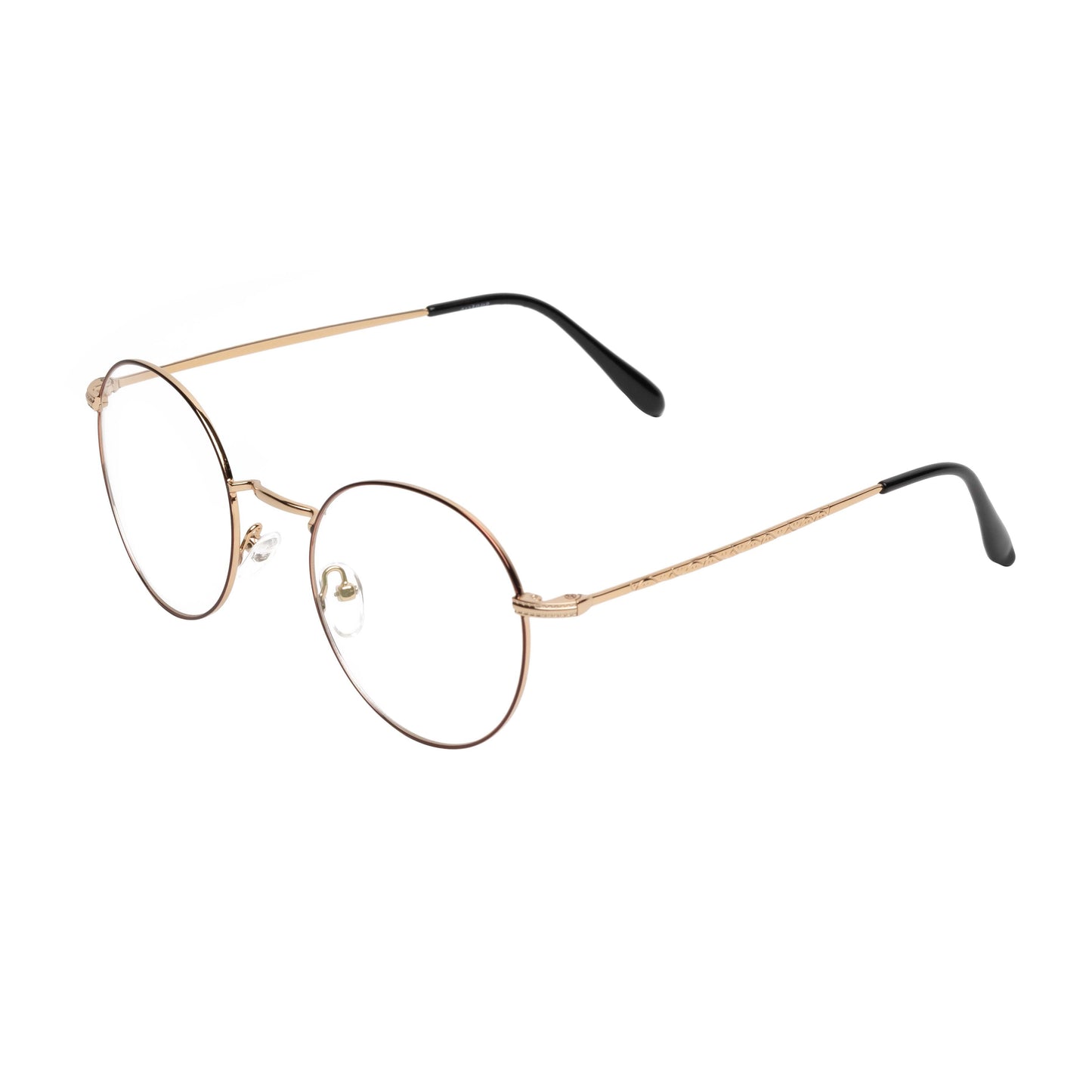 REDEX TRENDY ROUND UNISEX BLACK & GOLDEN COLOR FULL FRAME
