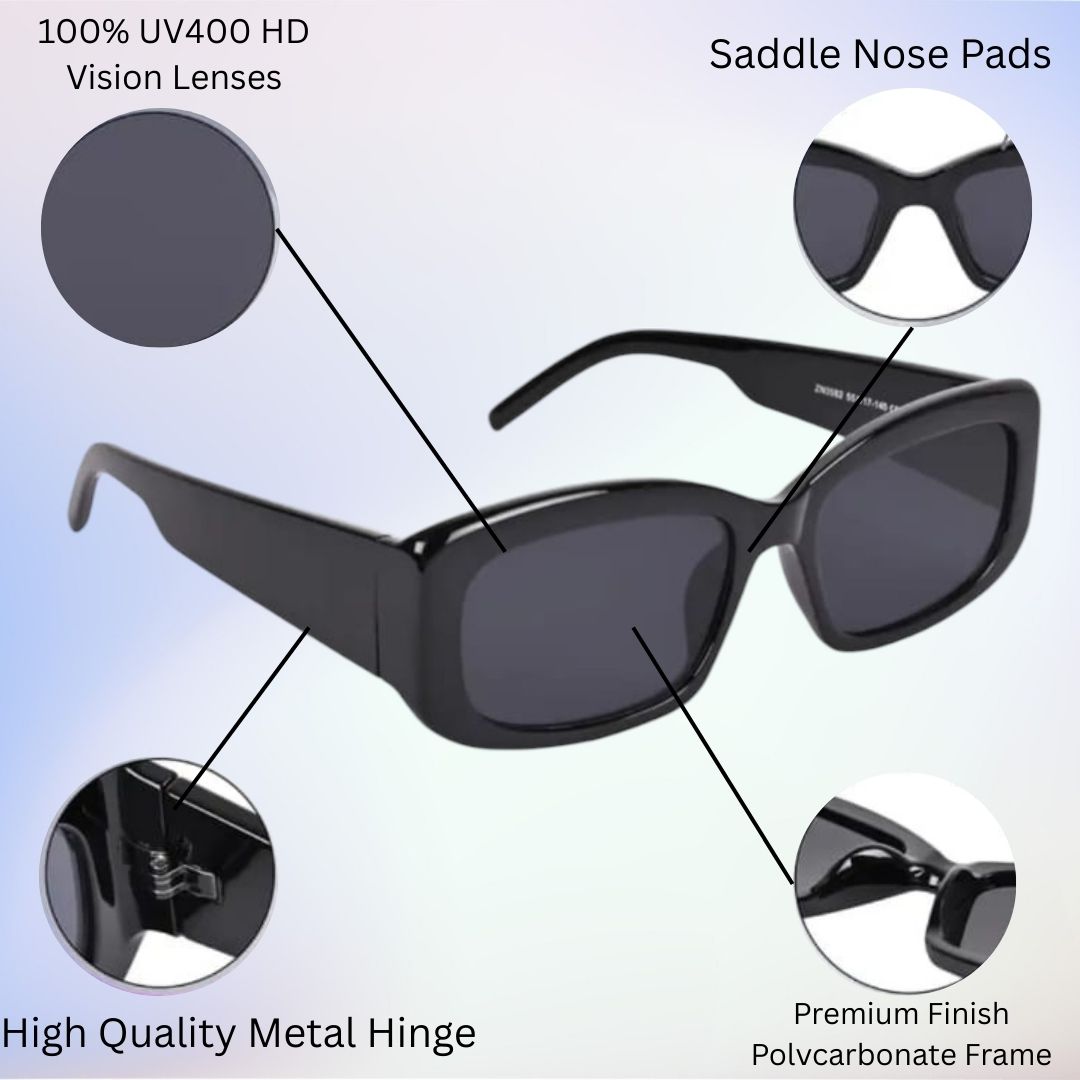 REDEX BLACK COLOR SUNGLASS FOR GIRLS AND WOMEN