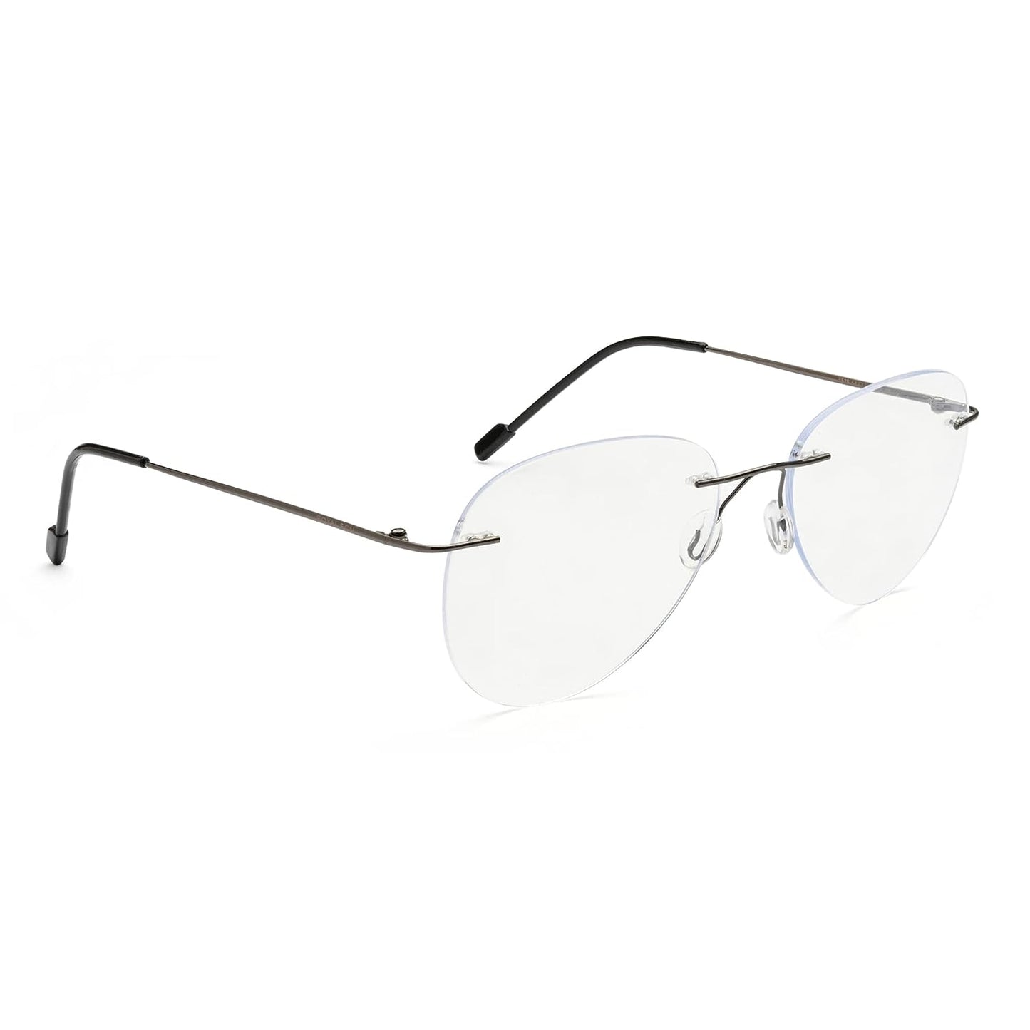 Rimless Aviator Anti Glare & Blue Cut Computer Glass For Men & Women (55 mm)