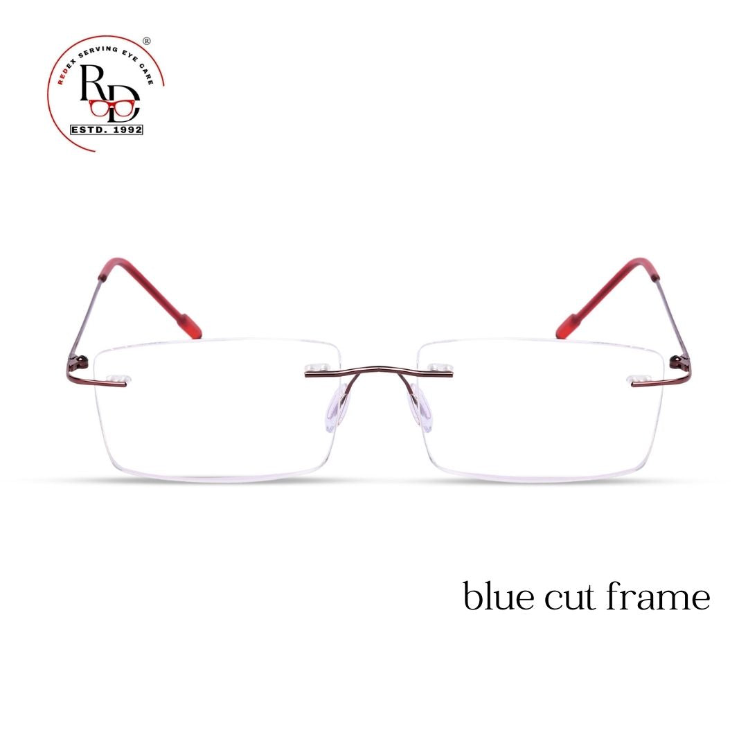 REDEX RECTUNGLAR UNISEX RED COLOR RIMLESS FRAME