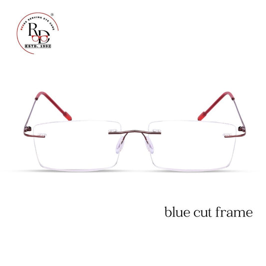 REDEX RECTUNGLAR UNISEX RED COLOR RIMLESS FRAME