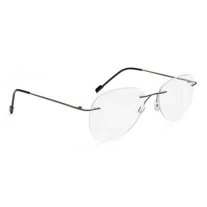 Rimless Aviator Anti Glare & Blue Cut Reading Glass For Unisex