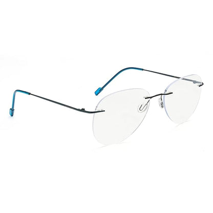 Rimless Aviator Anti Glare & Blue Cut Computer Glass For Men & Women (55 mm)