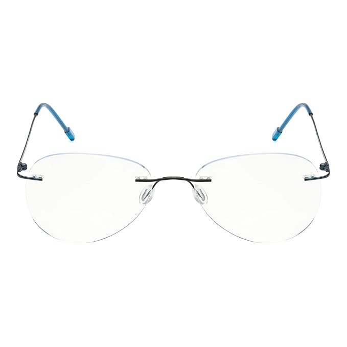 Rimless Aviator Anti Glare & Blue Cut Computer Glass For Men & Women (55 mm)