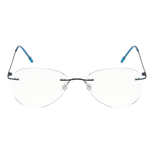 Rimless Aviator Anti Glare & Blue Cut Computer Glass For Men & Women (55 mm)