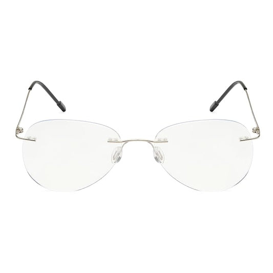 Rimless Aviator Anti Glare & Blue Cut Computer Glass For Men & Women (55 mm)