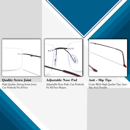 Redex  Bluecut Reading Rimless Glass For Unisex
