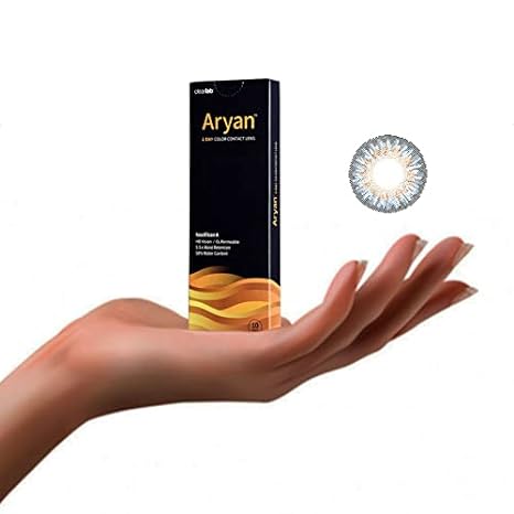 Aryan One Day Disposable Color Contact Lenses with Ultimate Hioxifilcon A, Daily Use Zero Power Lens for Men and Women - Caribbean Green (Pack of 5)