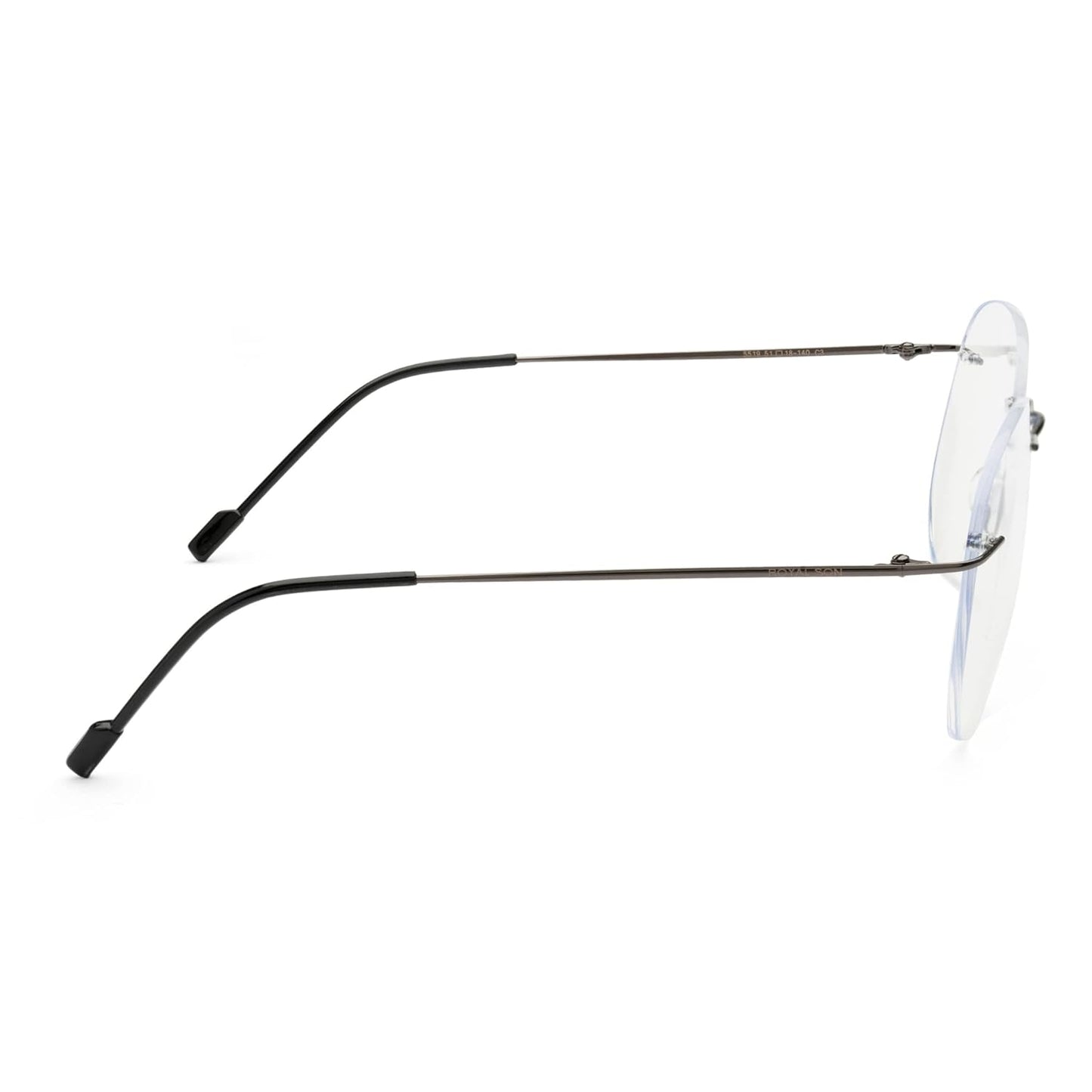 Rimless Aviator Anti Glare & Blue Cut Computer Glass For Men & Women (55 mm)