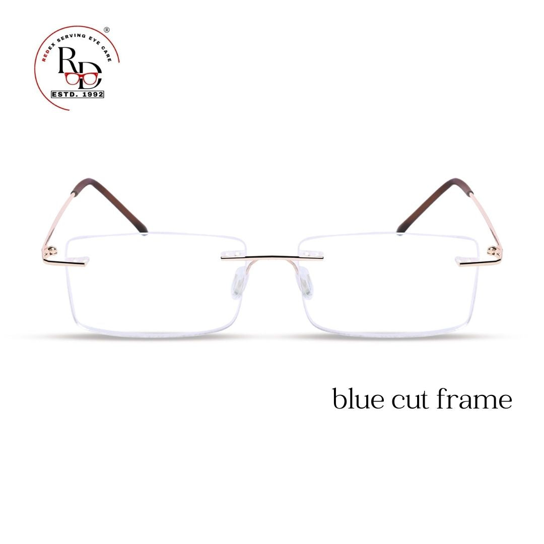 REDEX RECTUNGLAR UNISEX GOLDEN COLOR RIMLESS FRAME