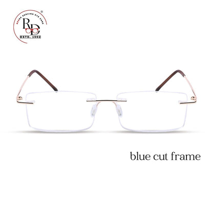 REDEX RECTUNGLAR UNISEX GOLDEN COLOR RIMLESS FRAME