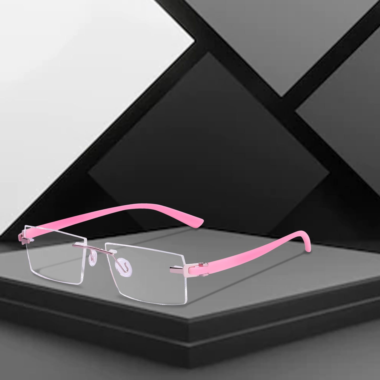 REDEX RECTUNGLAR UNISEX PINK COLOR RIMLESS FRAME