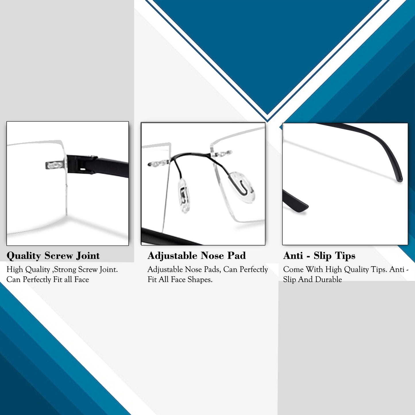 Redex  Bluecut Reading Rimless Glass For Unisex