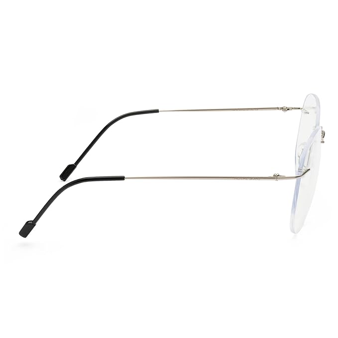 Rimless Aviator Anti Glare & Blue Cut Computer Glass For Men & Women (55 mm)