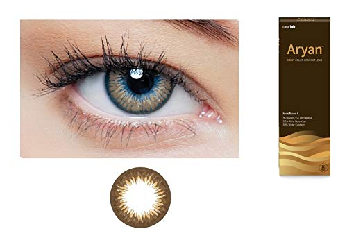 Aryan One Day Disposable Color Contact Lenses with Ultimate Hioxifilcon A, Daily Use Zero Power Lens for Men and Women - Caribbean Green (Pack of 5)