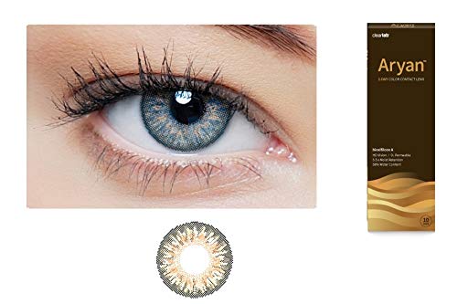 Aryan One Day Disposable Color Contact Lenses with Ultimate Hioxifilcon A, Daily Use Zero Power Lens for Men and Women - Caribbean Green (Pack of 5)