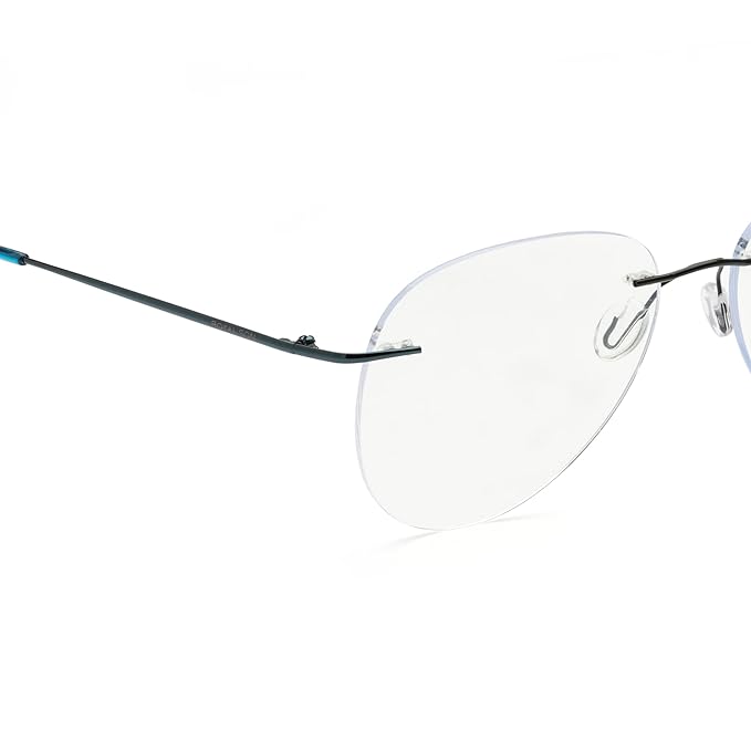 Rimless Aviator Anti Glare & Blue Cut Computer Glass For Men & Women (55 mm)