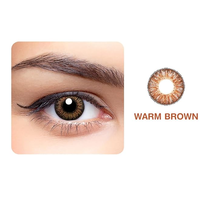 Aryan Super Premium Quarterly Disposable Color Contact lens most safest enthralling cosmetic lens for Men and Women 2 Pcs - Warm Brown (-1.75) Power