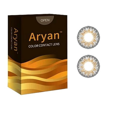 Aryan Super Premium Quarterly Disposable Color Contact lens most safest enthralling cosmetic lens for Men and Women 2 Pcs - Warm Brown (-1.75) Power