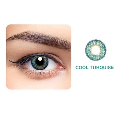 Aryan Super Premium Quarterly Disposable Color Contact lens most safest enthralling cosmetic lens for Men and Women 2 Pcs - Jade Green (-00 to -10.00))