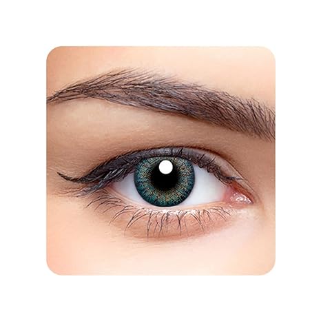 Aryan Super Premium Quarterly Disposable Color Contact lens most safest enthralling cosmetic lens for Men and Women 2 Pcs - Jade Green (-00 to -10.00))