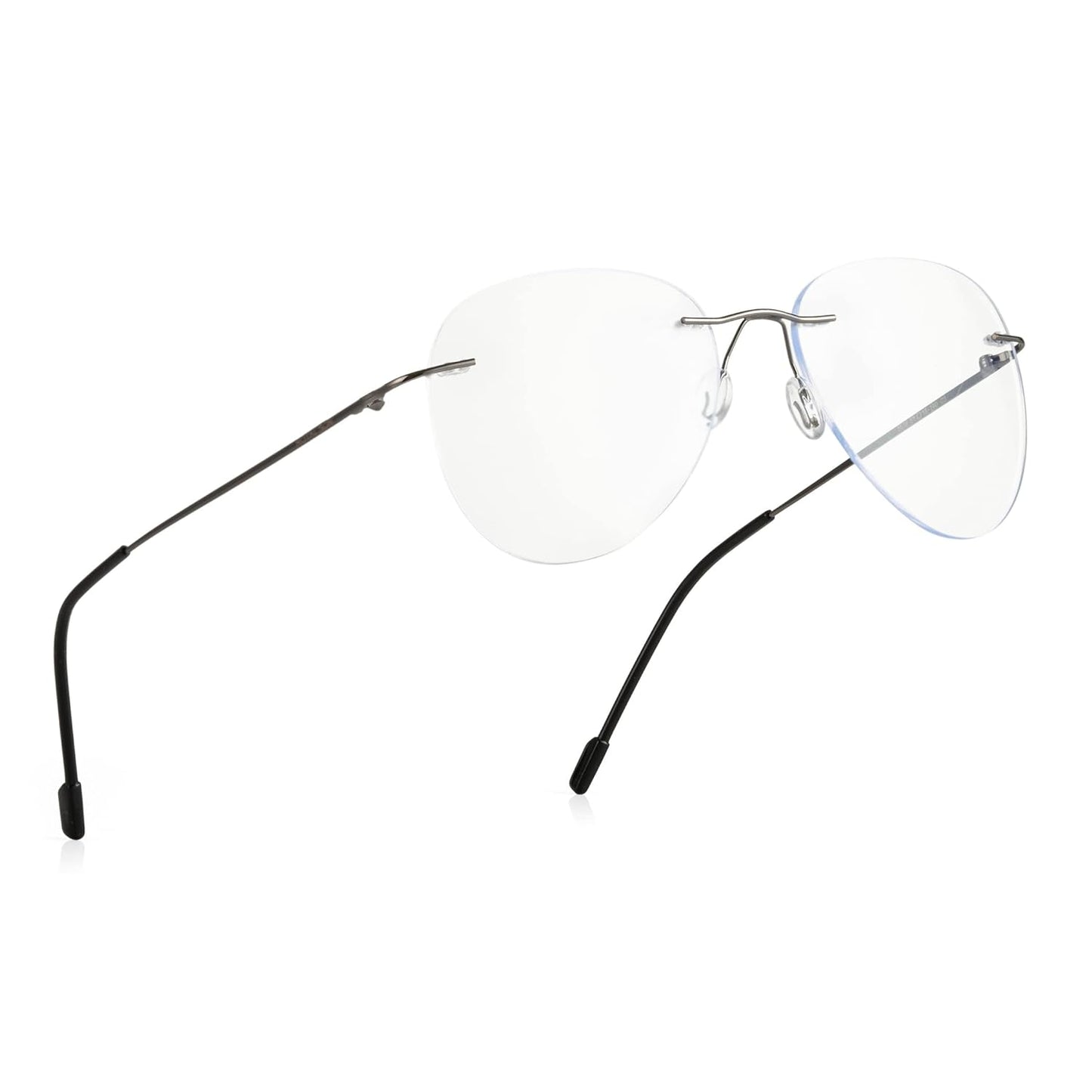 Rimless Aviator Anti Glare & Blue Cut Computer Glass For Men & Women (55 mm)