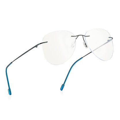 Rimless Aviator Anti Glare & Blue Cut Computer Glass For Men & Women (55 mm)