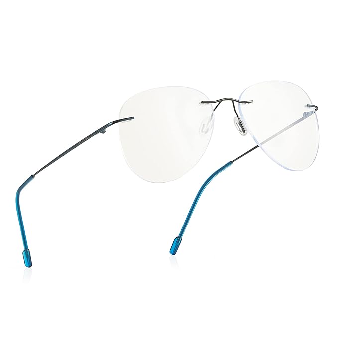 Rimless Aviator Anti Glare & Blue Cut Reading Glass For Unisex