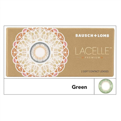 Bausch & Lomb Lacelle Premium Monthly Disposable Contact Lens (-00.00 to -10.00, Green, 2 Lenses)