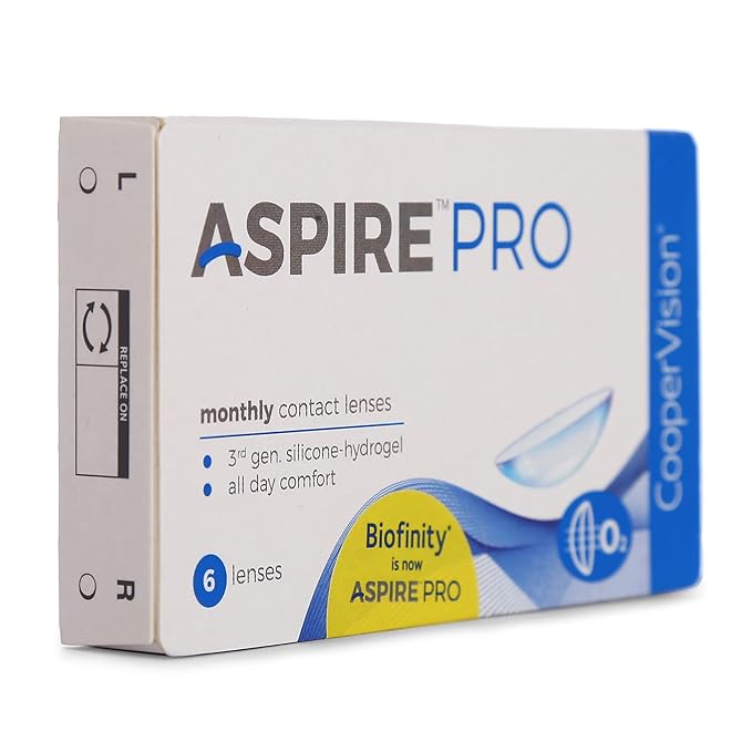 CooperVision ASPIRE PRO Monthly Disposable Spherical Silicone Hydrogel Lenses (6 Lenses/Box) (Power : - -00.00 to 11.50)