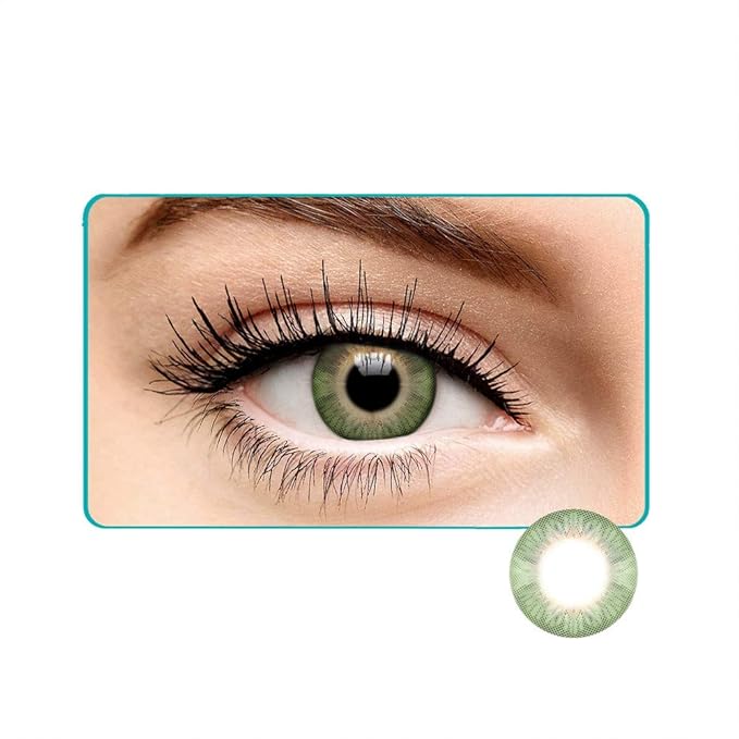 Bausch & Lomb Lacelle Premium Monthly Disposable Contact Lens (-00.00 to -10.00, Green, 2 Lenses)