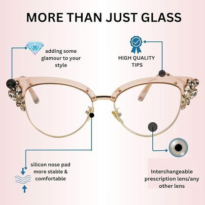 Redex Full Rim Cateye Reading Glasses For girls and  women