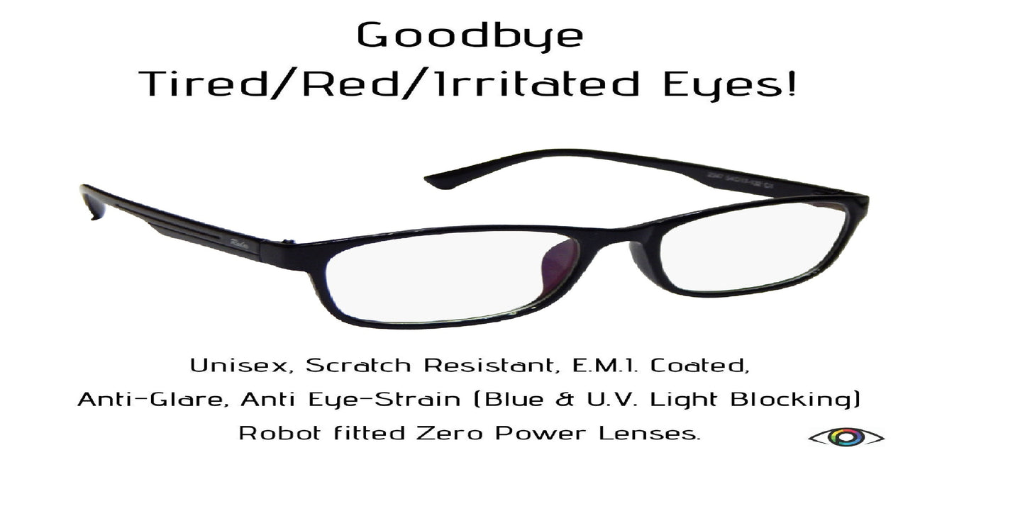Redex Zero Power Blue-Cut Computer Glass Anti glare Block Harmful Rays Full Rim Rectangle Eye wear Spectacle Eye Frame