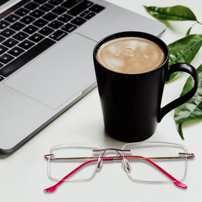 REDEX RECTUNGLAR UNISEX PINK COLOR RIMLESS FRAME