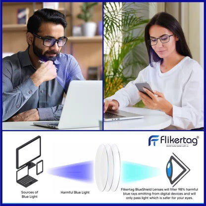 Rimless Round Anti Glare & Blue Cut Computer Glass