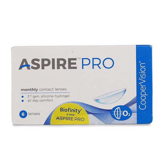 CooperVision ASPIRE PRO Monthly Disposable Spherical Silicone Hydrogel Lenses (6 Lenses/Box) (Power : - -00.00 to 11.50)