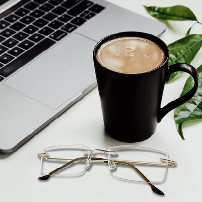 REDEX RECTUNGLAR UNISEX GOLDEN COLOR RIMLESS FRAME