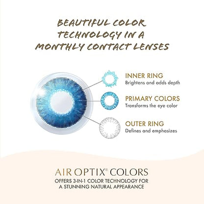 Alcon AirOptix Colors - Monthly Color Contact Lenses (-5.00 to -8.00, Green, Pack of 2)